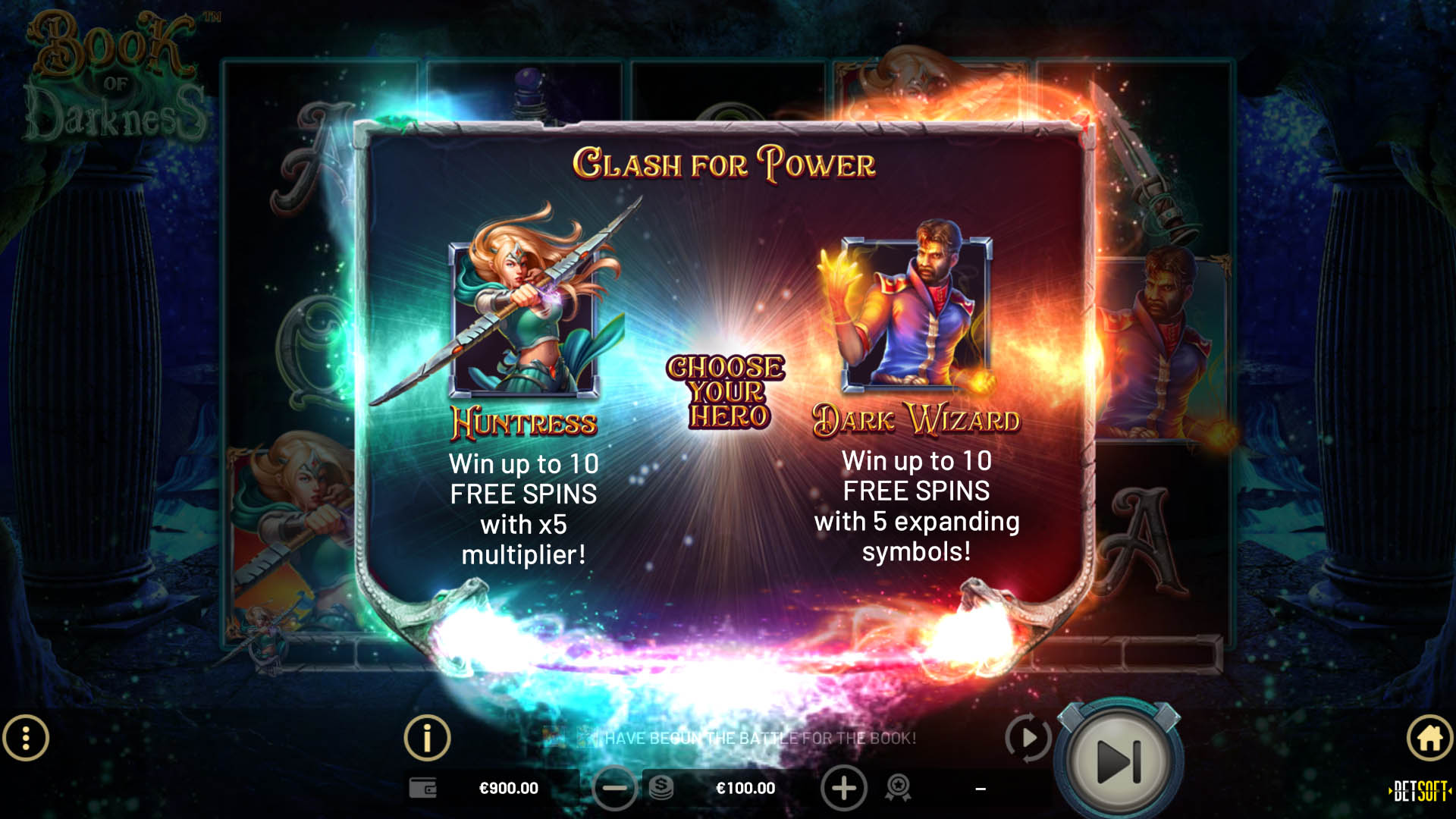 BetSoft Book of Darkness Screenshot