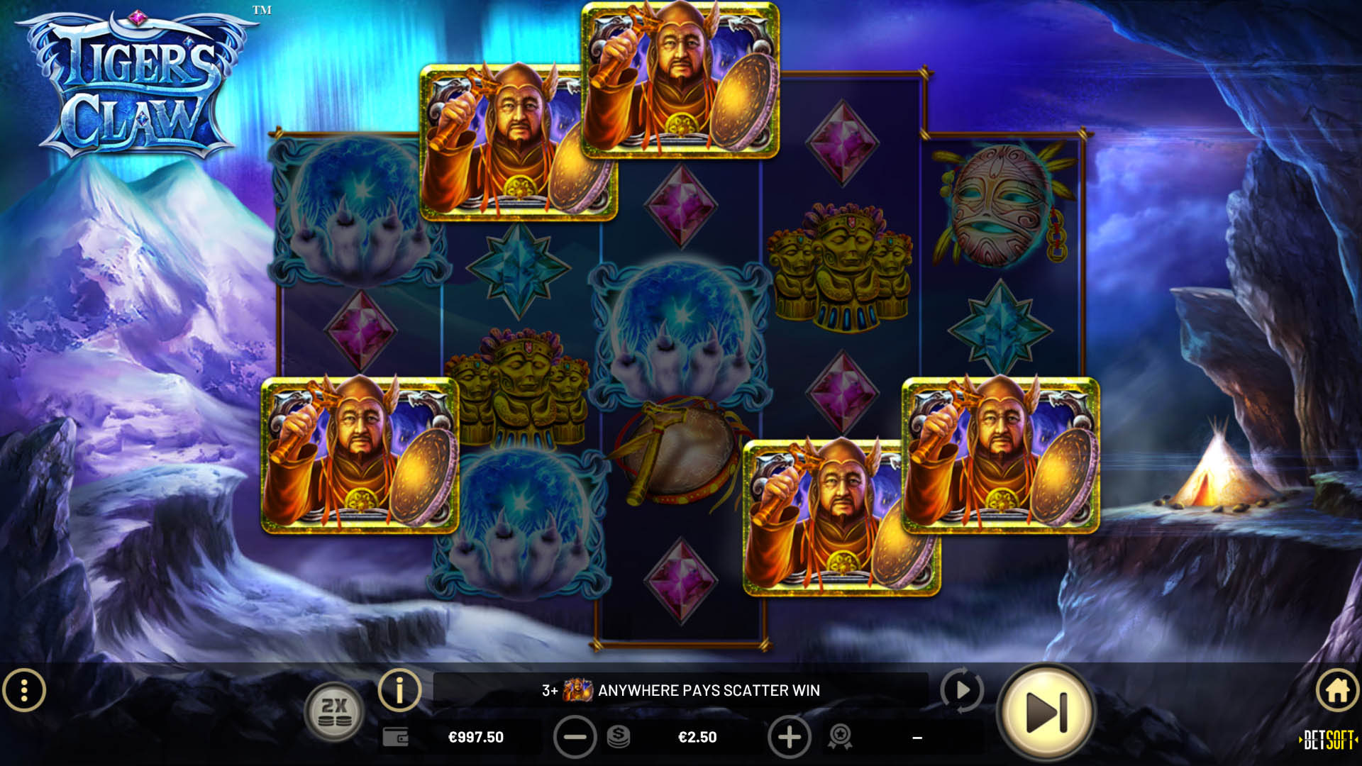 BetSoft Tiger's Claw Screenshot