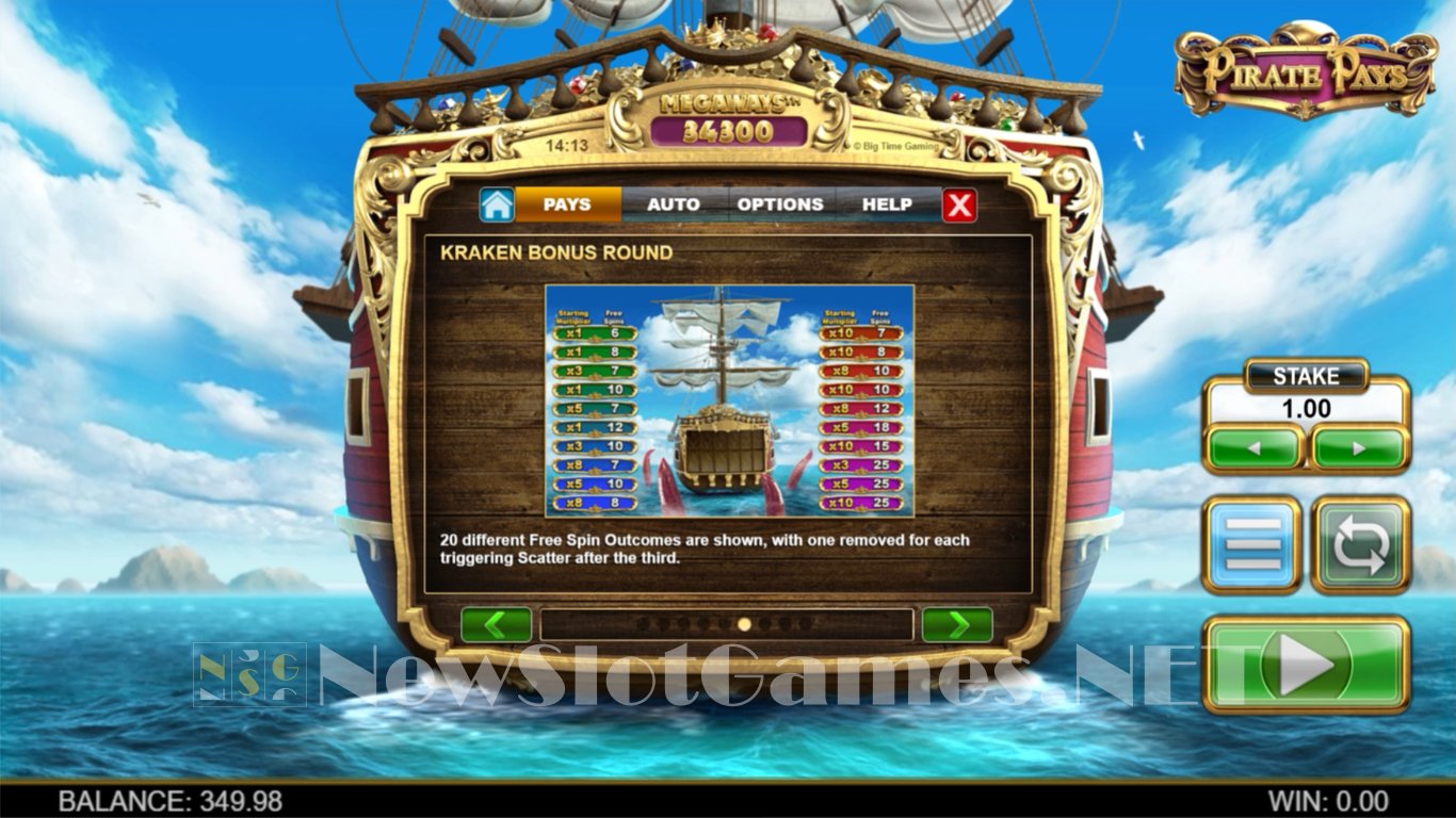 Pirate Pays Megaways Screenshot