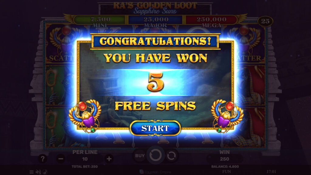 SP Ra's Golden Loot Sapphire Suns Screenshot