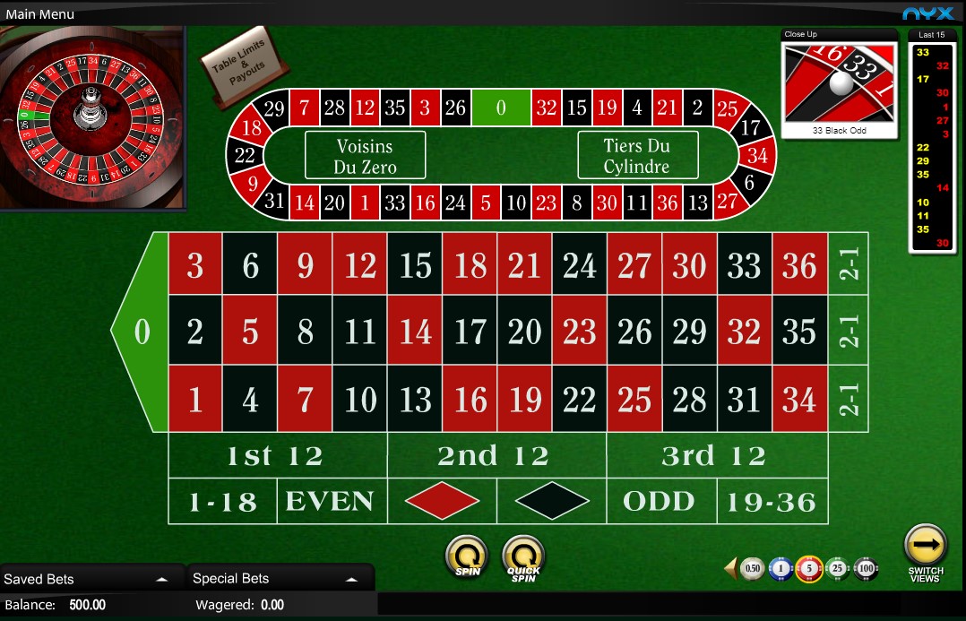 European Roulette Screenshot